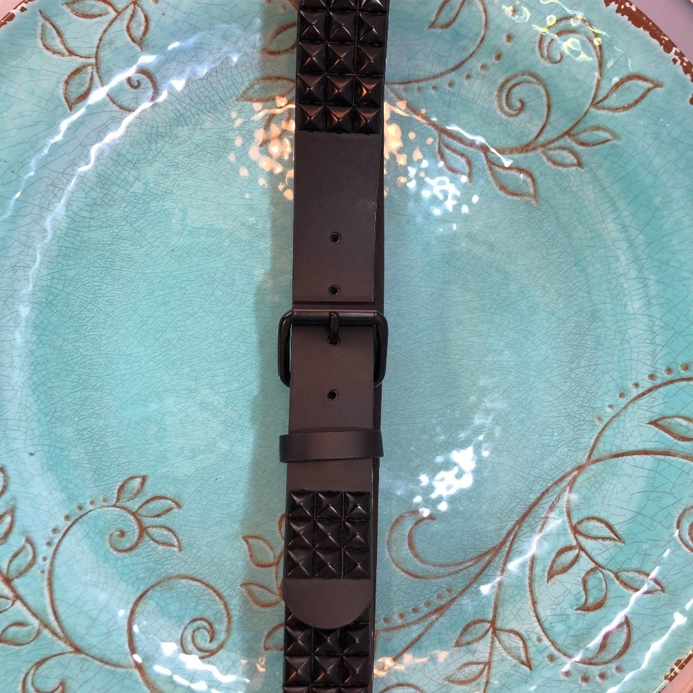 Black Fashion Bonded-Leather Belt